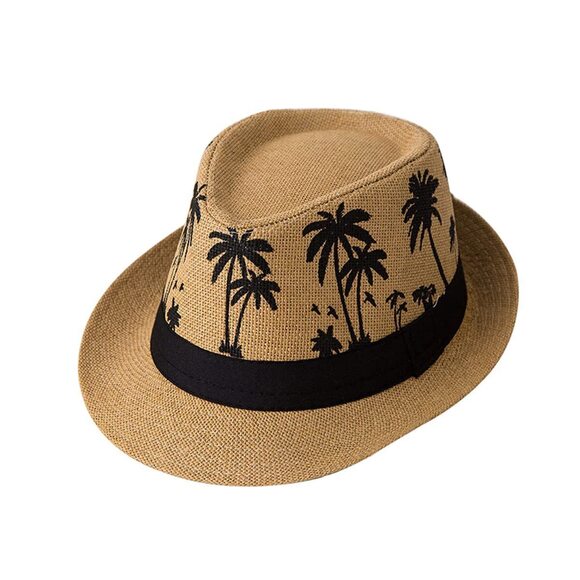 Accessories - 1404 Unisex Panama Straw Hats Short Brim Fedora Straw Hat Trilby Hat Palm